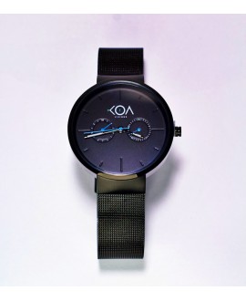 Koa Visions Montre noir mat et bleu